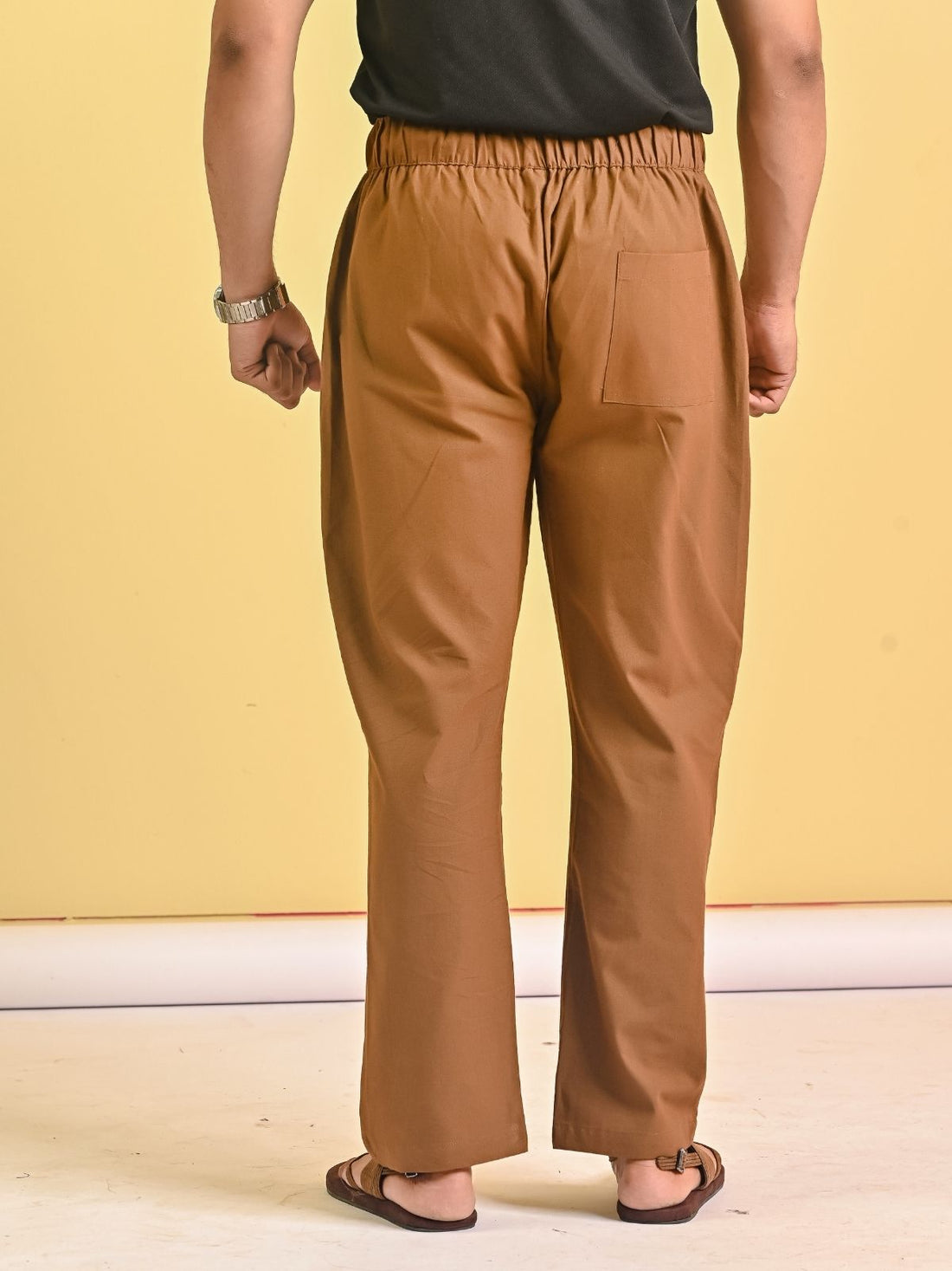 Mens Brown Loose Fit Pajama Pant