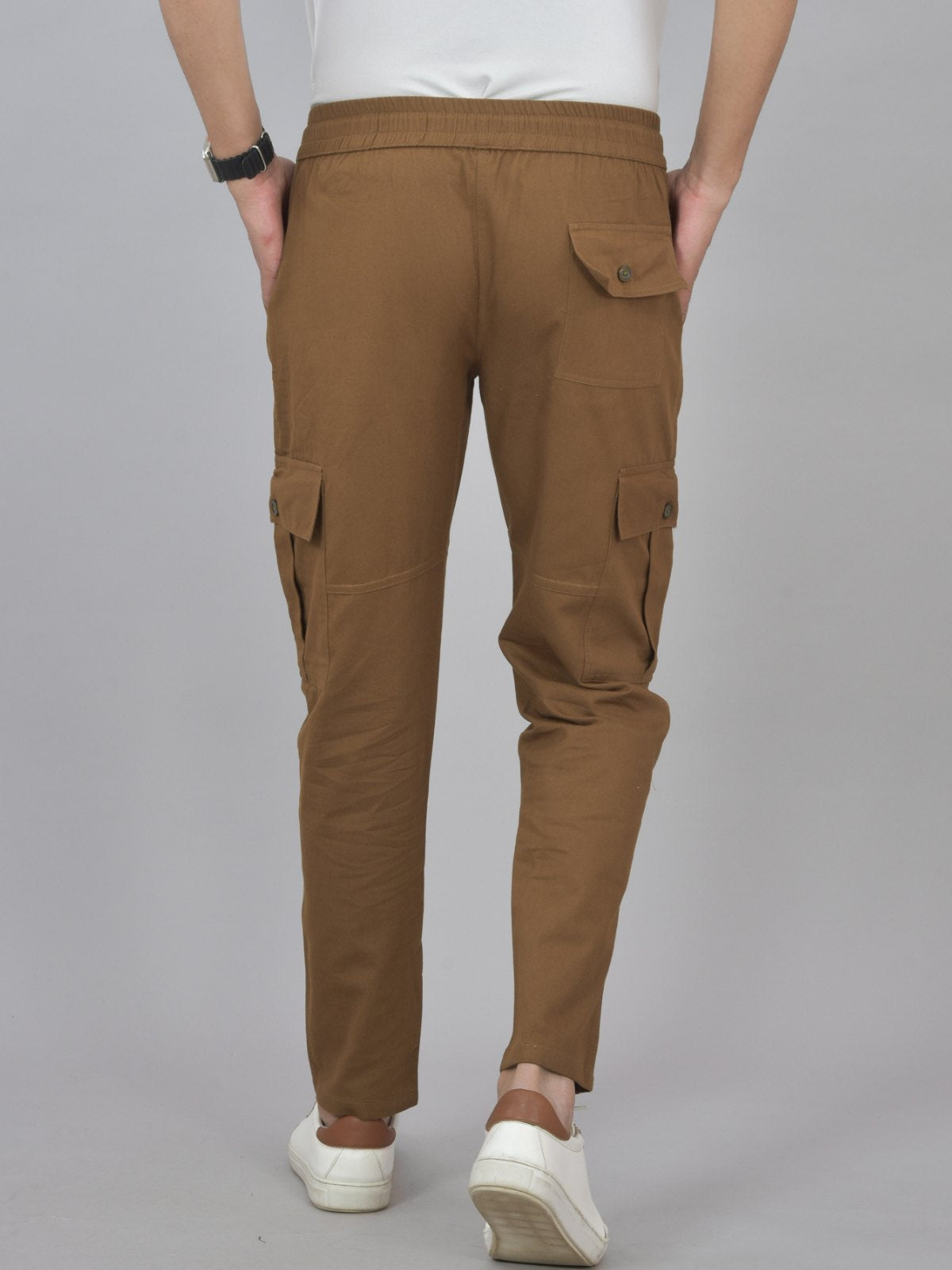 Pack Of 2 Mens Black And Brown Twill Straight Cargo Pants Combo