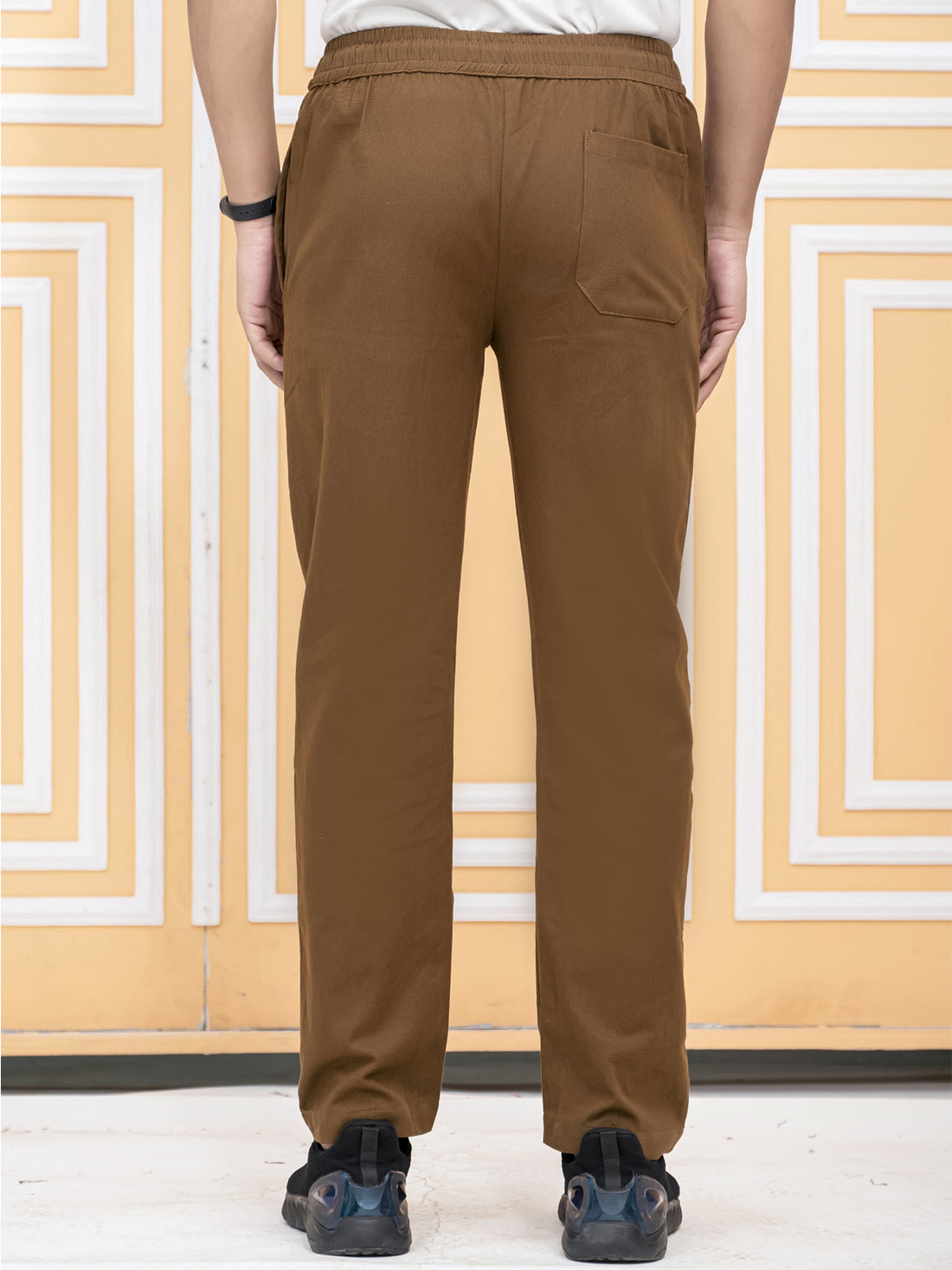 Mens Regular Fit Brown Twill Pajama Pant