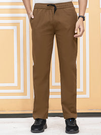 Quaclo Mens Regular Fit Brown Twill Pyjma Pant