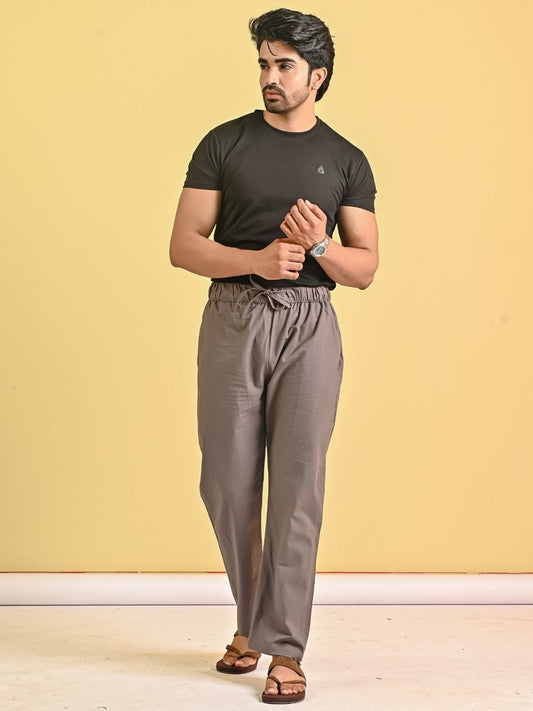 Mens Grey Loose Fit Pajama Pant