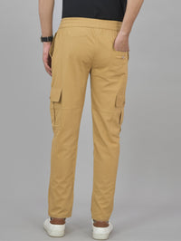 Pack Of 2 Mens Blue And Khaki Twill Straight Cargo Pants Combo