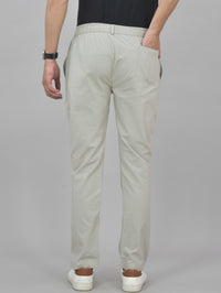 Combo Pack Of Mens Beige And Melange Grey Regualr Fit Cotton Trousers