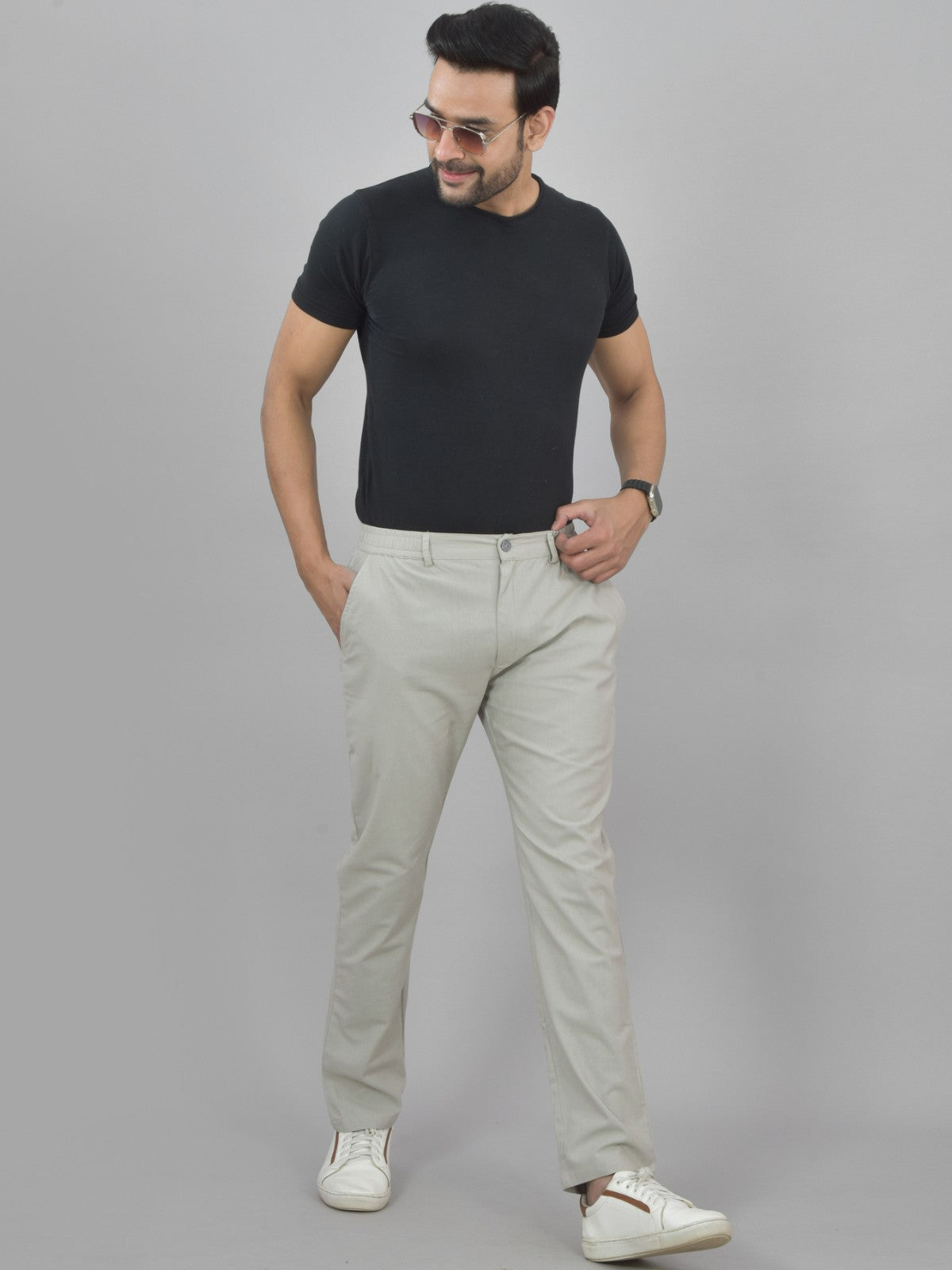 Melange Grey Airy linen  Summer Cool Cotton Comfort Pants For Men