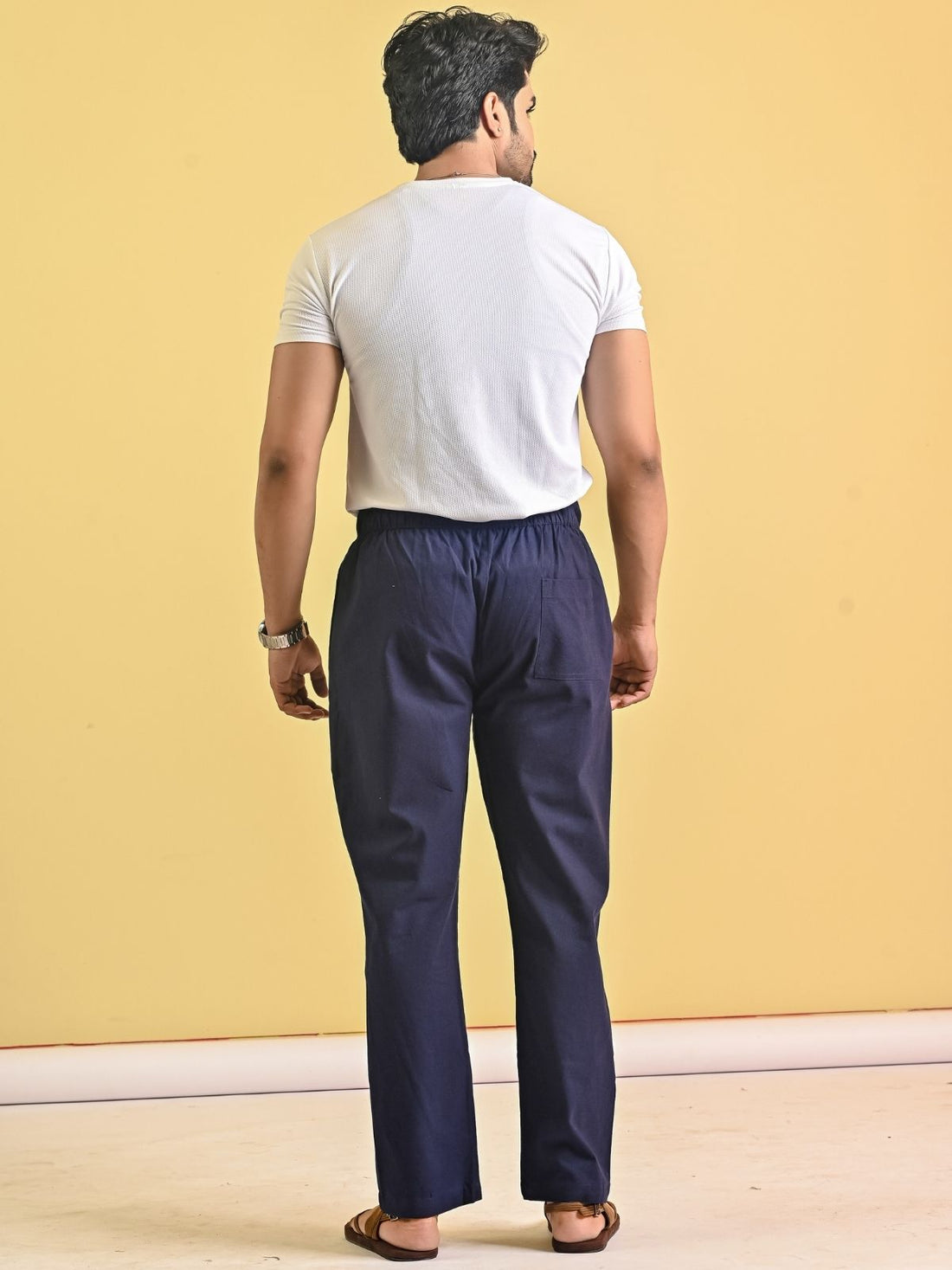 Mens Navy Blue Loose Fit Pajama Pant