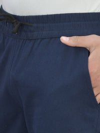 Mens Navy Blue Twill Straight Cargo Pant