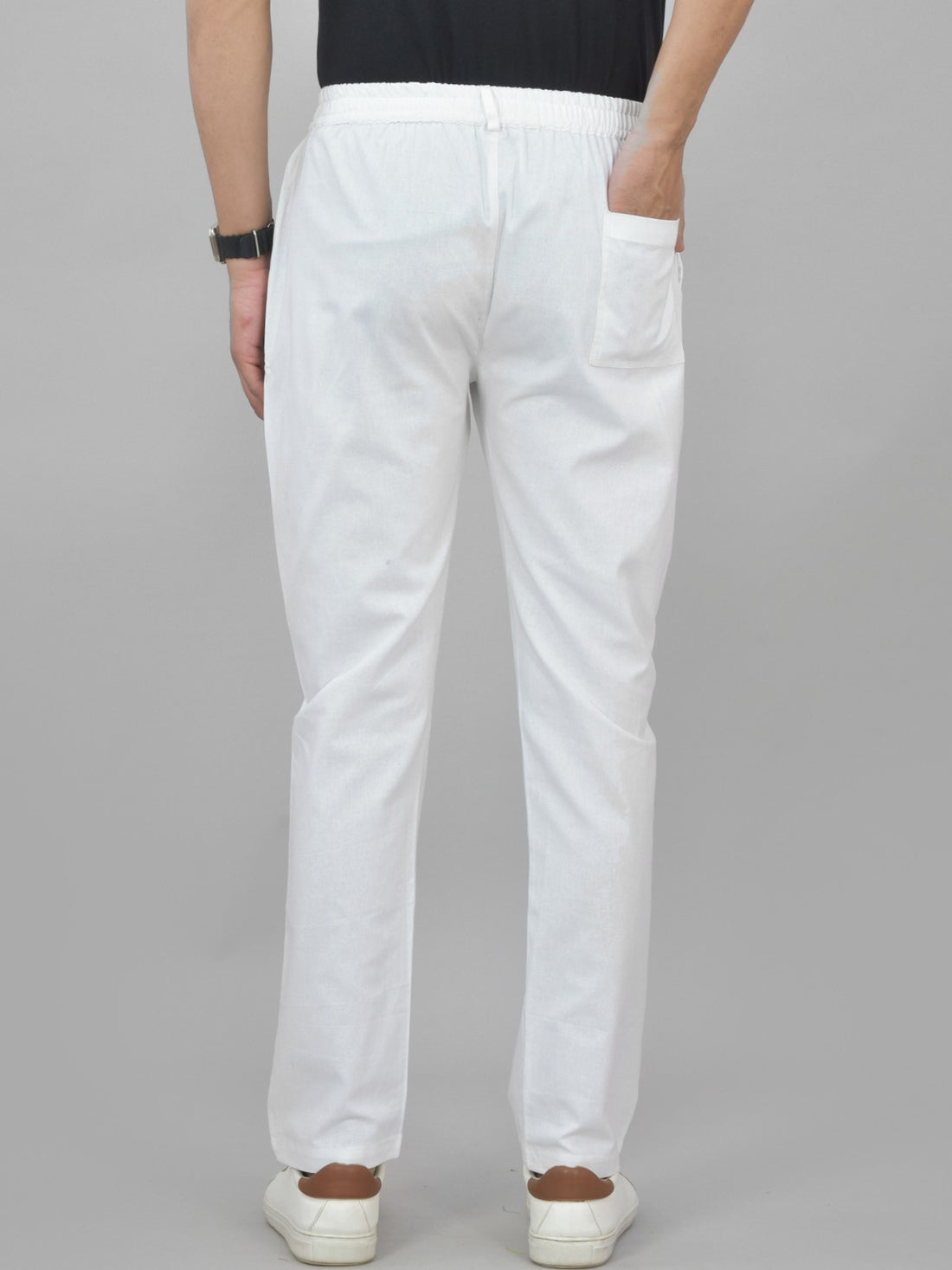 White Airy linen  Summer Cool Cotton Comfort Pants For Men