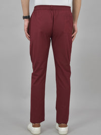 Combo Pack Of Mens Grey And Wine Regualr Fit Cotton Trouser