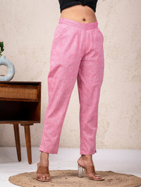 Women Solid Pink South Cotton Trouser