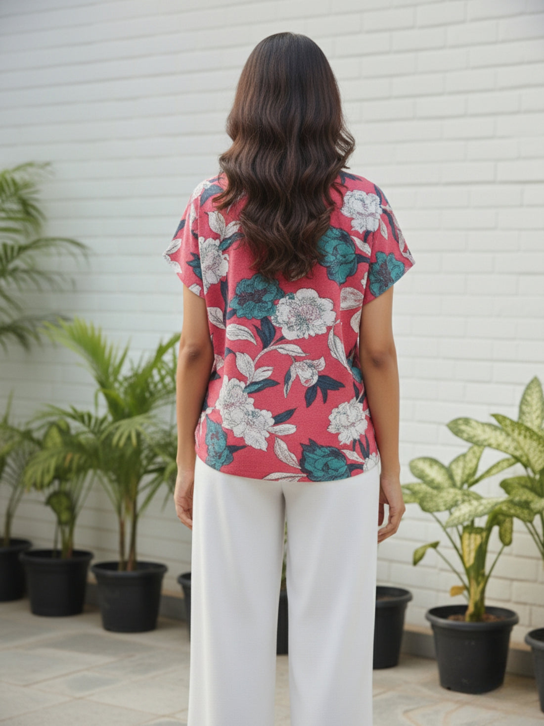 Pack Of 2 Womens Pink White And Yellow Airy Linen Cotton Printed Tops