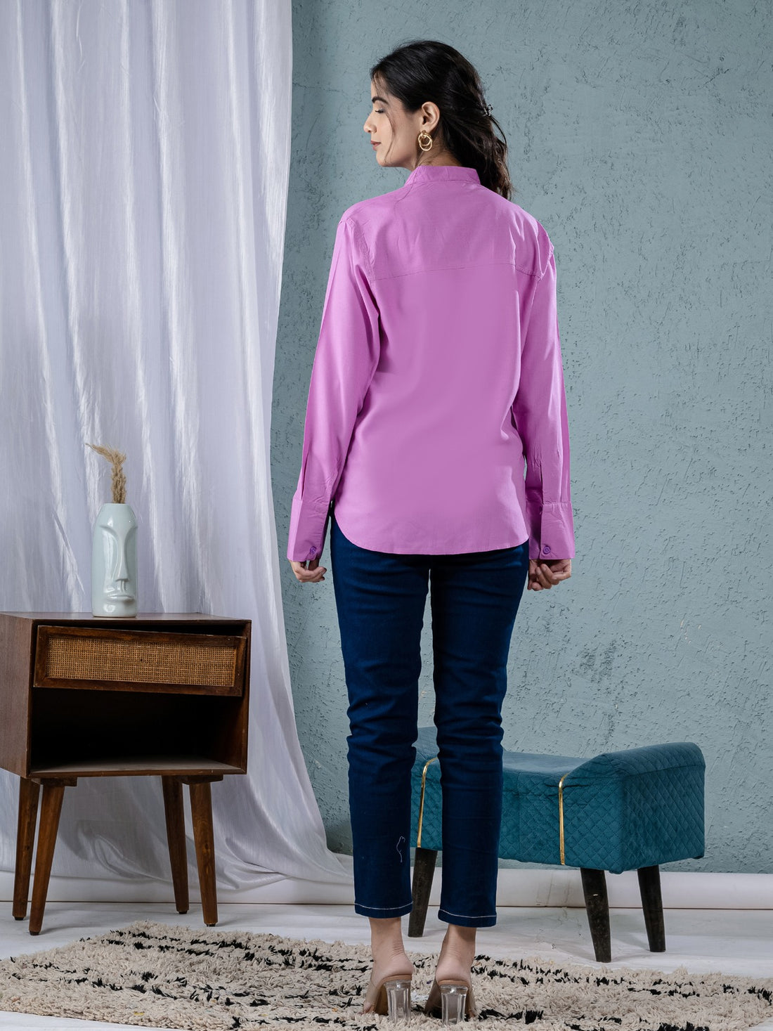 Pack Of 2 Purple And White Solid Viscose Shirts Combo