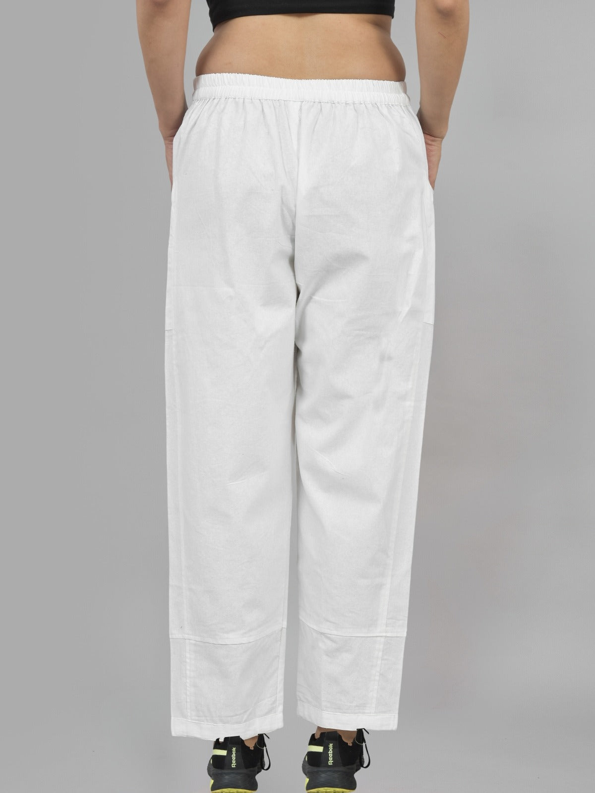 Combo Pack Of Womens White And Navy Blue Side Pocket Straight Cargo Pants