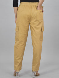 Pack  Of 2 Womens Blue And Khaki 5 Pocket Twill Straight Cargo Pants