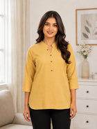 Beige Cotton Comfort Tops