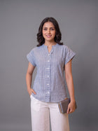 Blue Stripe Cotton Top