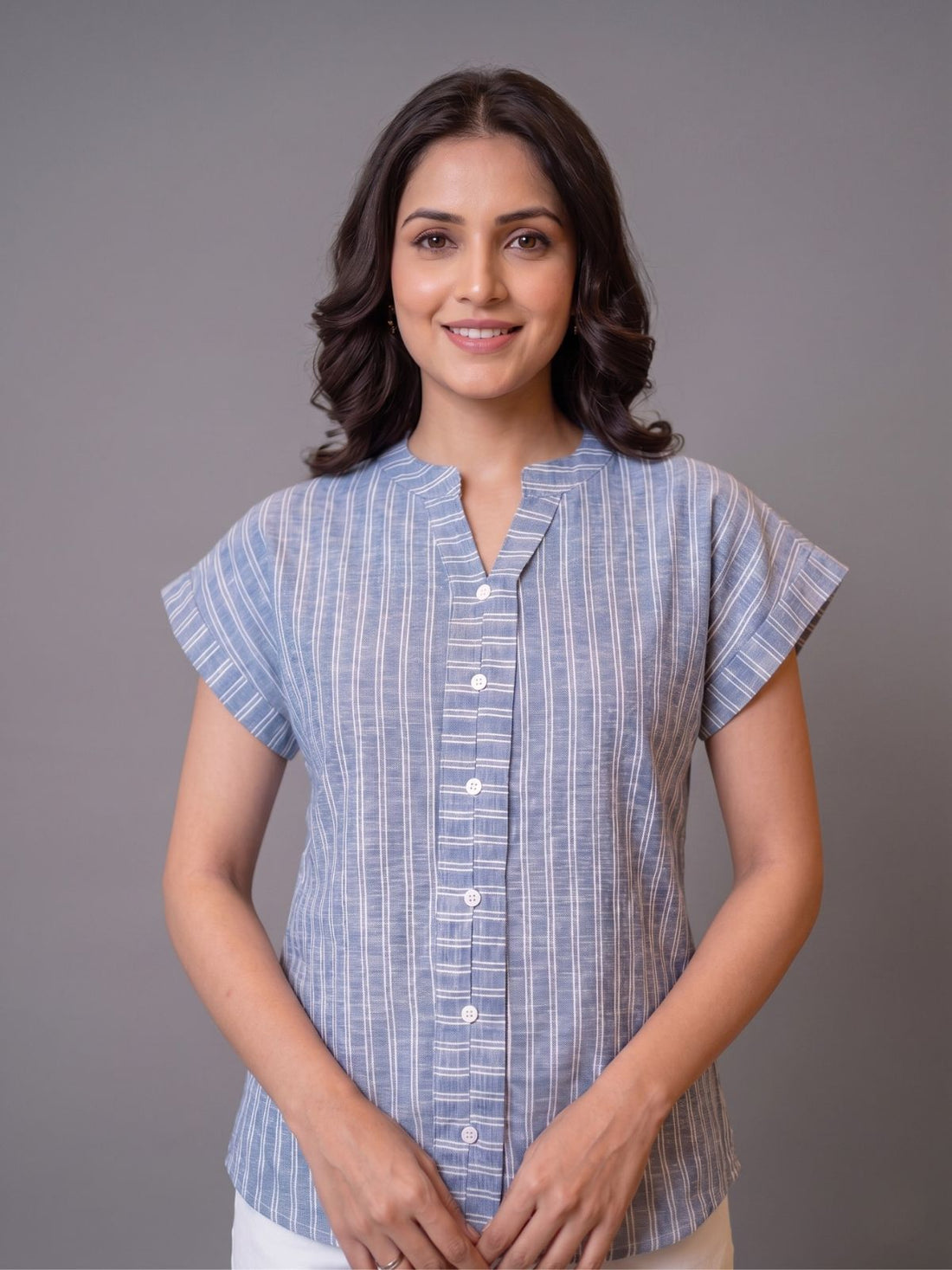 Blue Stripe Cotton Top