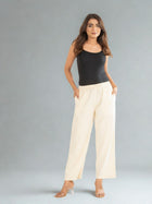 Cream Cotton Twill Pajama Pants
