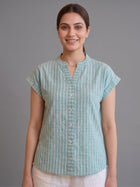 Green Stripe Cotton Top