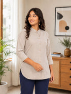 Light Grey Cotton Comfort Tops