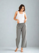 Grey Cotton Twill Pajama Pants