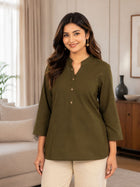 Mehndi Cotton Comfort Tops