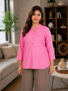Pink Cotton Comfort Tops