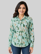 Women Printed Collar Cotton Shirts CM-001
