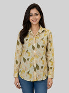 Women Printed Collar Cotton Shirts CM-003