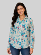 Women Printed Collar Cotton Shirts CM-010