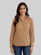Women Printed Collar Cotton Shirts CM-015