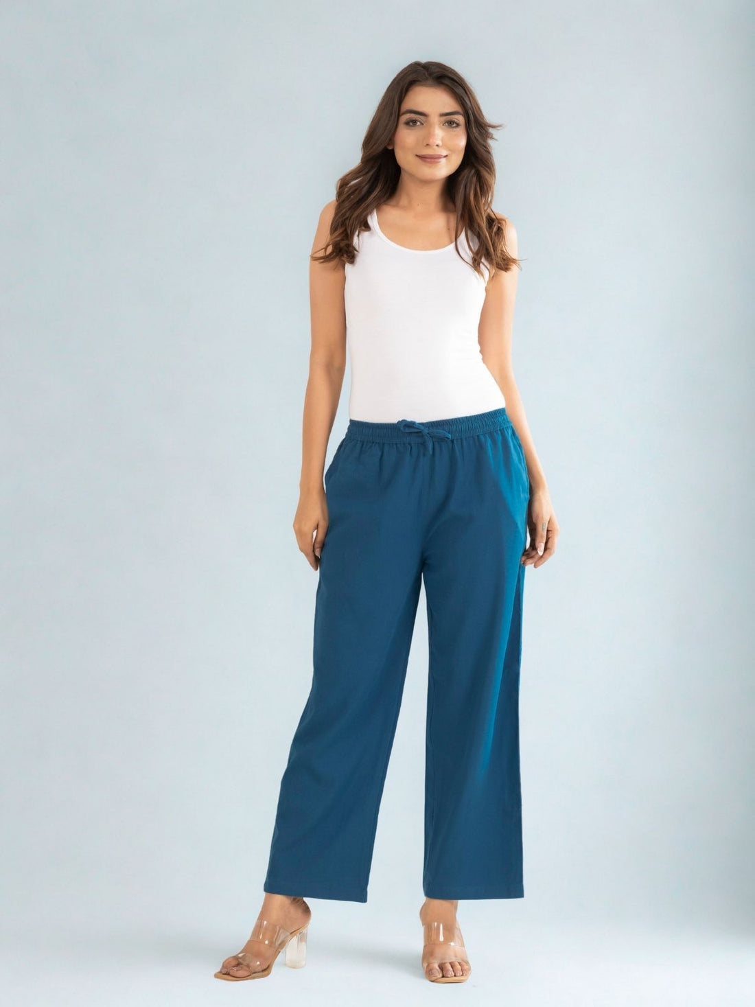 TealBlue Cotton Twill Pajama Pants
