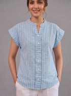 Turquoise Stripe Cotton Top
