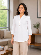White Cotton Comfort Tops