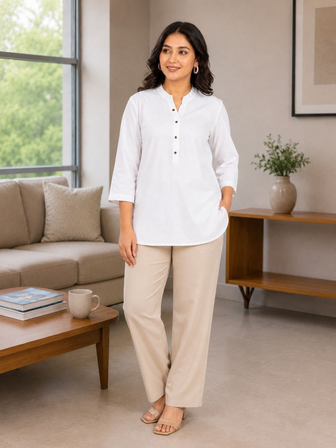 White Cotton Comfort Tops