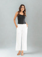 White Cotton Twill Pajama Pants