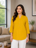 Yellow Cotton Comfort Tops