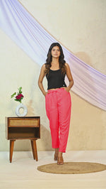 Women Regular Fit Gajri Pink Rayon Trouser