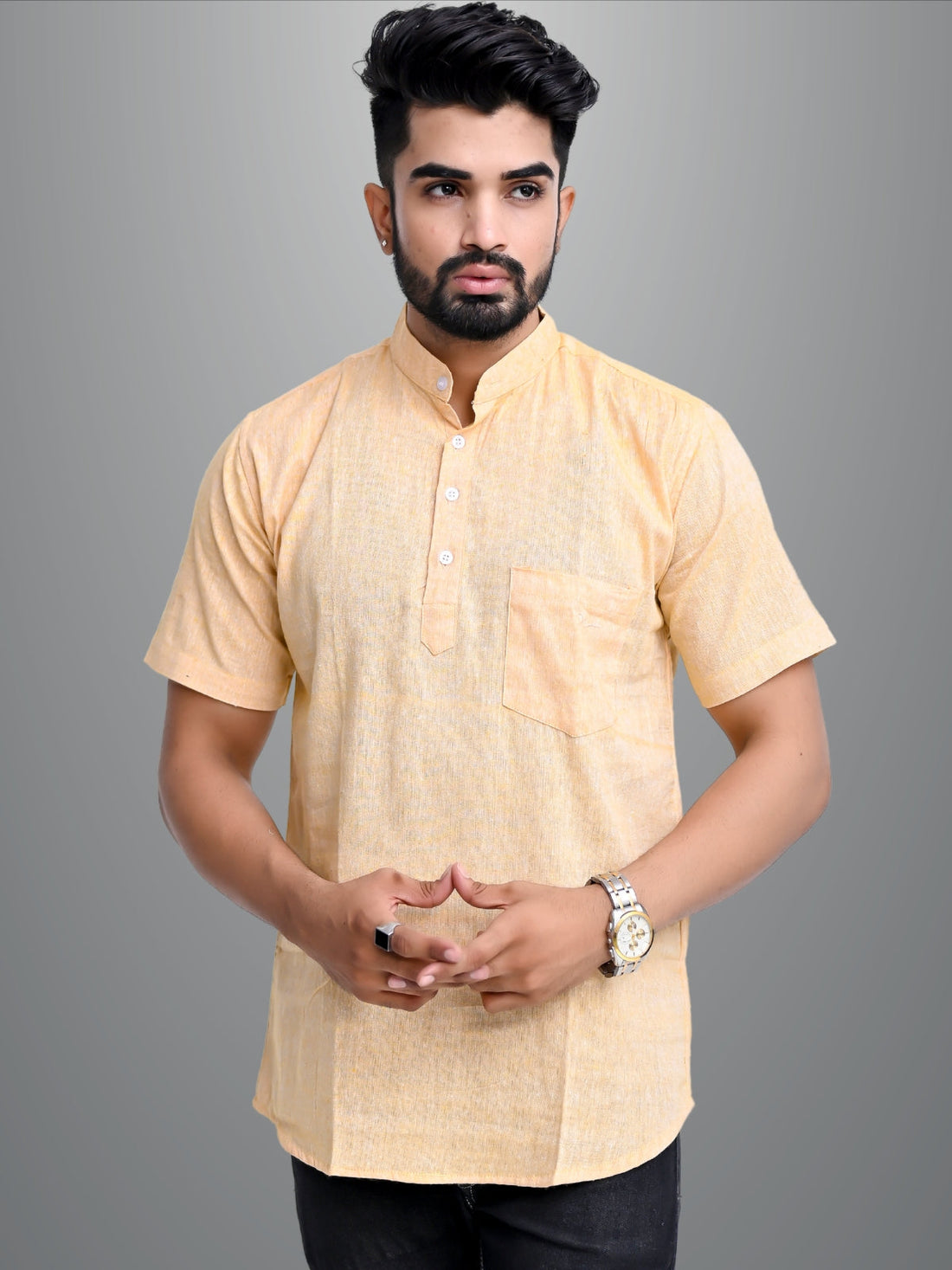 Ethnic Wear South Cotton Beige Couple Kurta Set