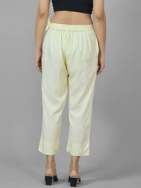 Pack Of 2 Womens Beige And Black Ankle Length Rayon Culottes Trouser Combo