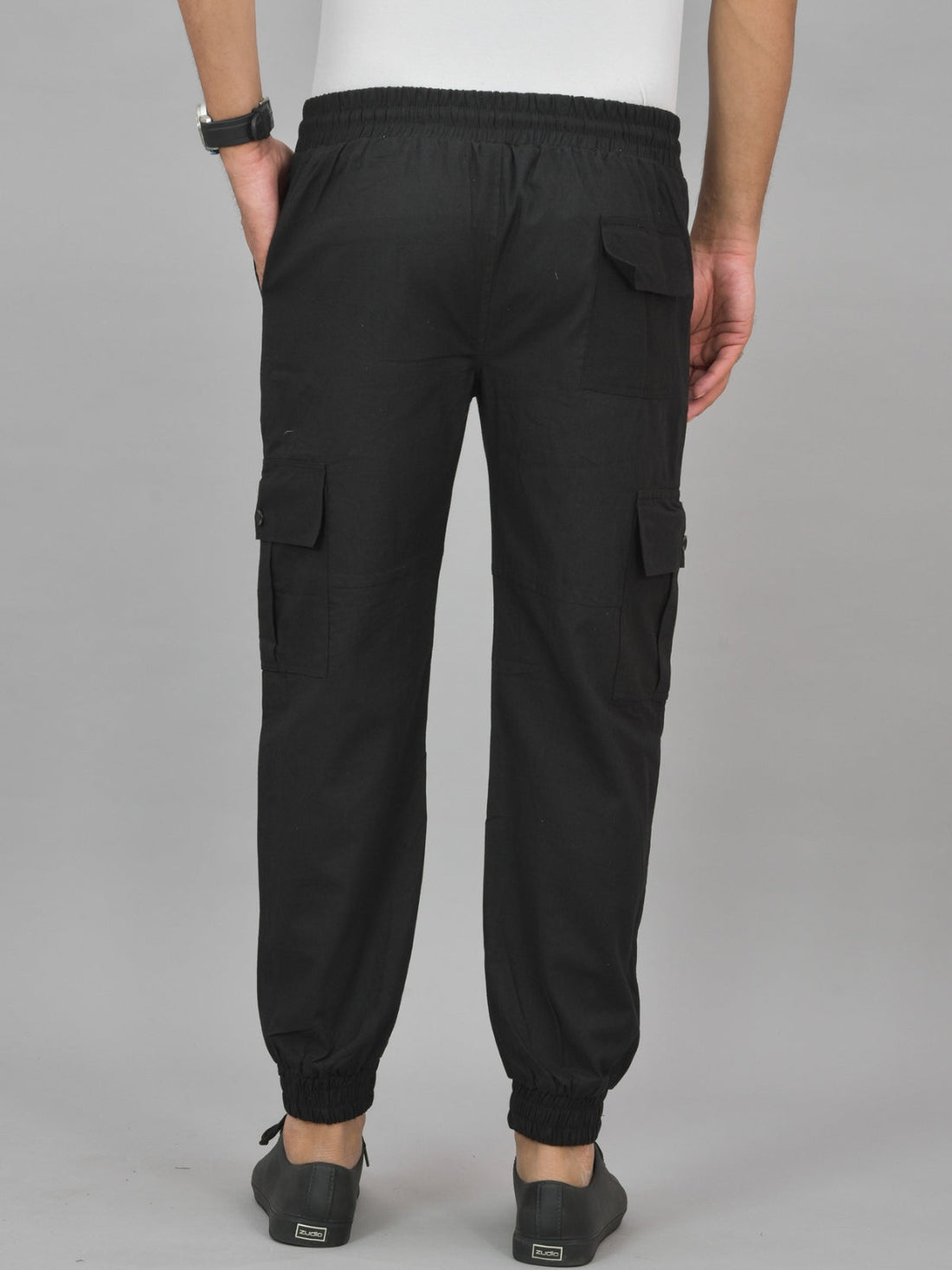 Black Airy linen Summer Cool Cotton Comfort Joggers For Men
