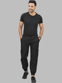 Combo Pack Of Mens Black And Grey Five Pocket Cotton Cargo Pants