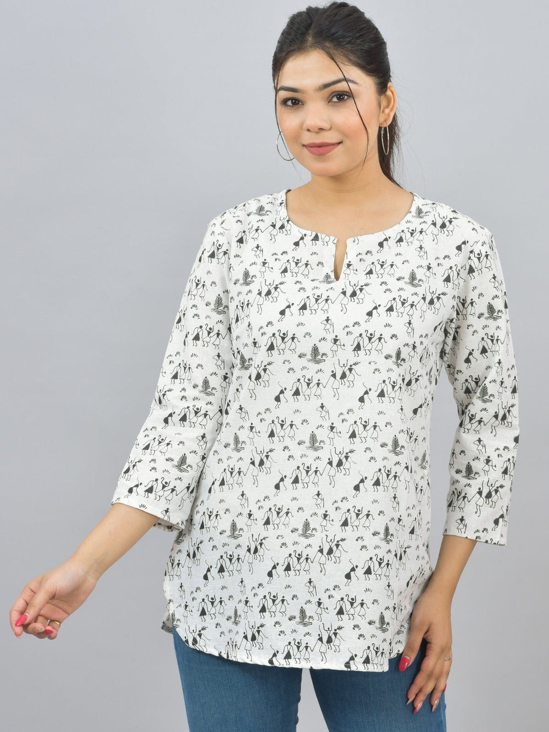 Pack Of 2 Womens Regular Fit Black Vector And Maroon Vector Printed Tops Combo