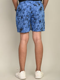 Pack Of 2 Blue And Green Mens Printed Shorts Combo