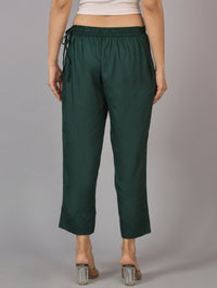 Pack Of 2 Womens Dark Green And Navy Blue Ankle Length Rayon Culottes Trouser Combo