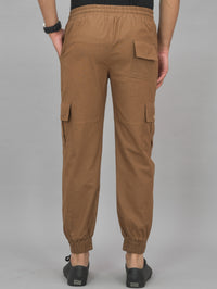 Brown Airy linen Summer Cool Cotton Comfort Joggers for men