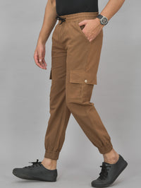 Brown Airy linen Summer Cool Cotton Comfort Joggers for men