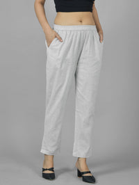 Women Regular Fit Cement Cotton Trouser