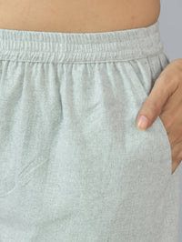 Women Regular Fit Cement Cotton Trouser