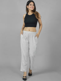 Women Regular Fit Cement Cotton Trouser