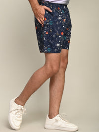 Men Dark Blue Regular Fit Printed Cotton Boxer